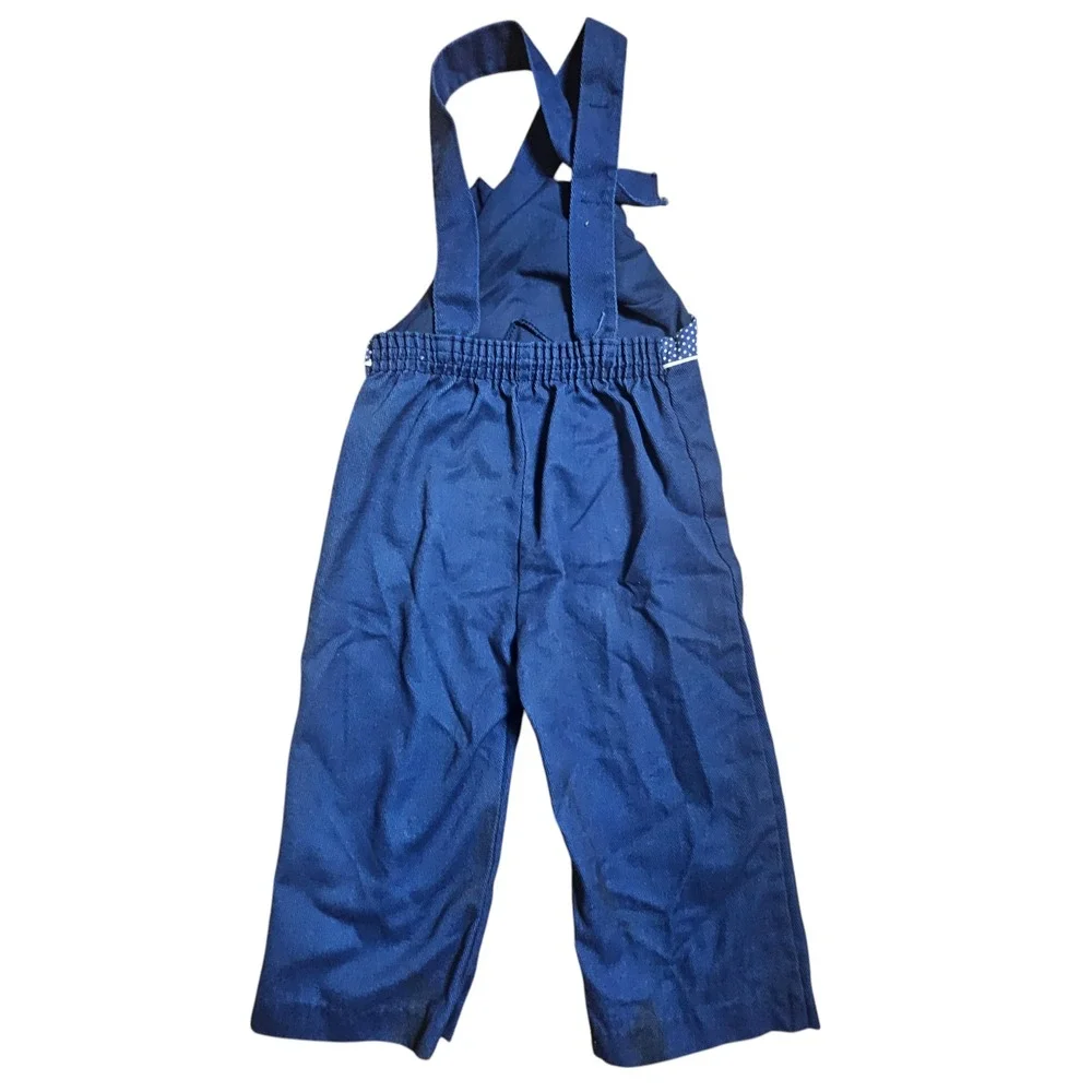 Vintage By Thomas‎ Bear Fish Applique Jumpsuit Overall Kids Size 3 Poly Cotton